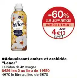 Monoprix Lenor Adoucissant ambre et orchidée offre