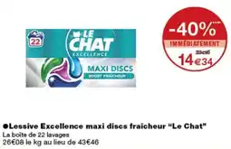 Monoprix Le Chat Lessive Excellence maxi discs fraîcheur offre