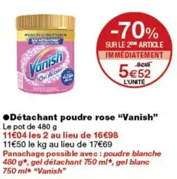 Monoprix Vanish Détachant poudre rose offre