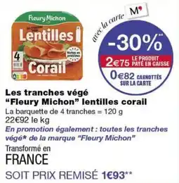 Monoprix Fleury Michon Lentilles Corail offre