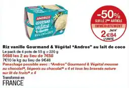 Monoprix ANDROS Riz vanille offre