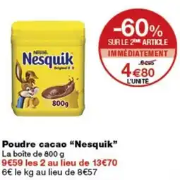 Monoprix Nesquik Poudre cacao offre