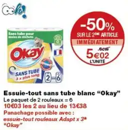 Monoprix Okay Essuie-tout sans tube blanc offre