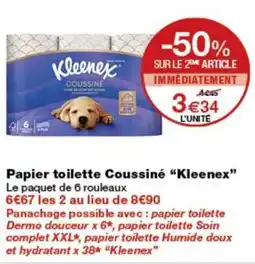 Monoprix Kleenex Papier toilette Coussiné offre