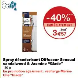 Monoprix Glade Spray désodorisant Diffuseur Sensual sandalwood & Jasmine offre