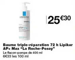 Monoprix La Roche-Posay Baume triple-réparation 72 h Lipikar AP+ Max offre