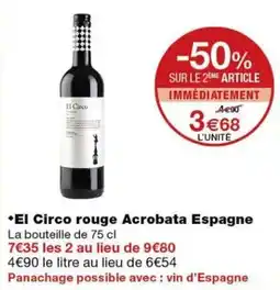 Monoprix El Circo rouge Acrobata offre