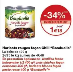 Monoprix Bonduelle Haricots rouges façon Chili offre
