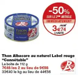 Monoprix Label Rouge Thon Albacore au naturel offre