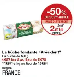 Monoprix Président La bûche fondante offre