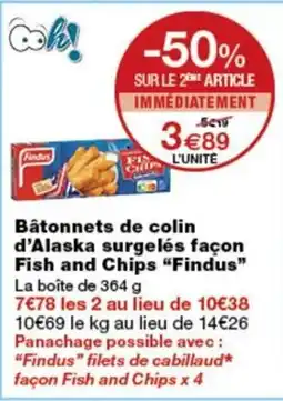 Monoprix Findus Bâtonnets de colin offre