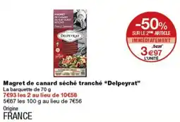 Monoprix Delpeyrat Magret de canard séché tranché offre