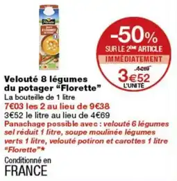 Monoprix Florette Velouté 8 légumes du potager offre