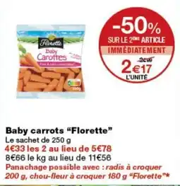 Monoprix Florette Baby Carottes offre