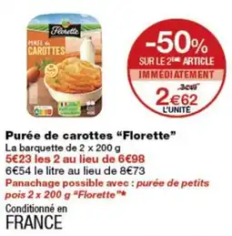 Monoprix Florette Purée de carottes offre