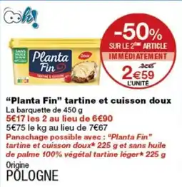 Monoprix Planta Fin tartine et cuisson doux offre