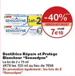 Monoprix Sensodyne Dentifrice Répare et Protège Blancheur offre