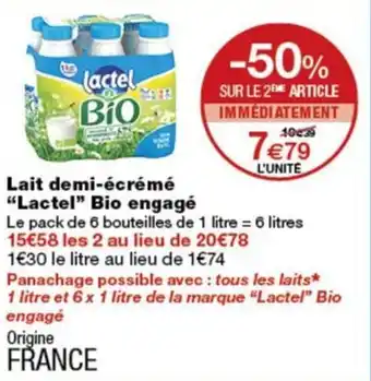 Lactel Lait demi-écrémé