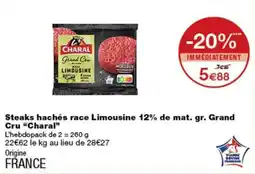 Monoprix Charal Steaks hachés race Limousine offre
