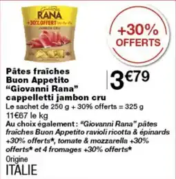 Monoprix Giovanni Rana cappelletti jambon cru offre