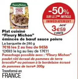 Monoprix Fleury Michon émincés de bœuf sauce poivre offre