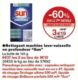 Monoprix Sun Nettoyant machine lave-vaisselle en profondeur offre