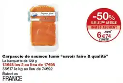 Monoprix Carpaccio Fumé Carpaccio de saumon fumé offre