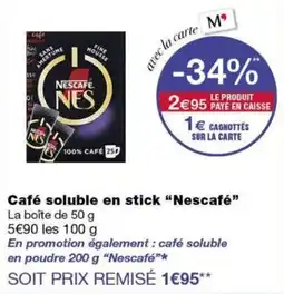 Monoprix Nescafé Café soluble en stick offre