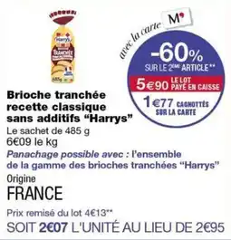 Monoprix Harrys Brioche tranchée offre