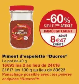 Monoprix Ducros Piment d'espelette offre
