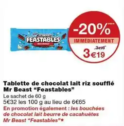 Monoprix Mr Beast Feastables offre