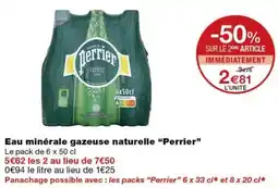 Monoprix Perrier Eau minérale gazeuse naturelle offre