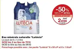 Monoprix Lutécia Eau minérale naturelle offre