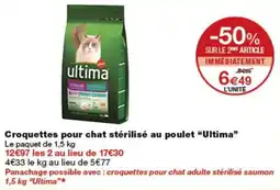 Monoprix Ultima croquettes pour chat stérilisé offre