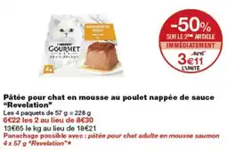 Monoprix GOURMET Pâtée pour chat en mousse au poulet nappée de sauce offre