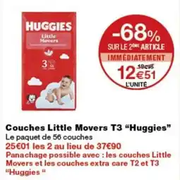 Monoprix HUGGIES Couches Little Movers T3 offre