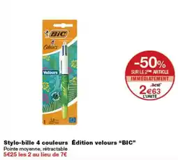 Monoprix BIC Stylo-bille 4 couleurs offre