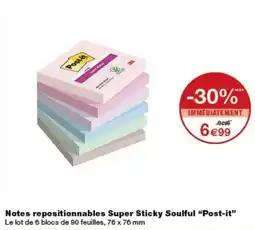 Monoprix Post-it Notes repositionnables Super Sticky Soulful offre