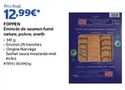 Costco FOPPEN Émincés de saumon fumé offre