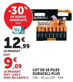 Hyper U Duracell Piles offre