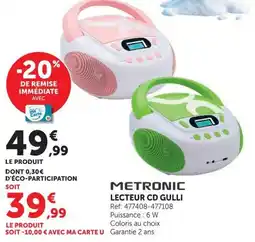 Hyper U METRONIC LECTEUR CD GULLI offre