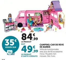 Hyper U BARBIE Camping-car de rêve offre