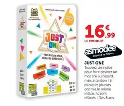 Hyper U asmodee JUST ONE offre