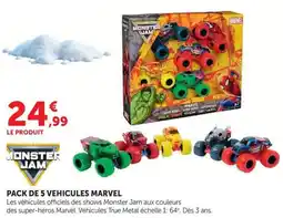 Hyper U Monster jam pack de 5 vehicules marvel offre