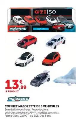 Hyper U Majorette coffret majorette de 5 vehicules offre