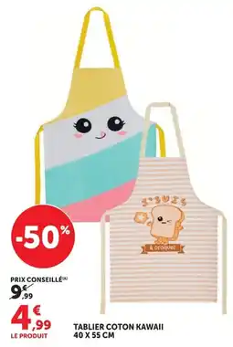 Hyper U TABLIER COTON KAWAII offre