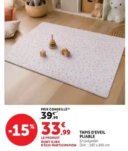 Hyper U Tapis d'éveil pliable offre