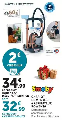 Hyper U Rowenta Chariot de ménage + aspirateur offre