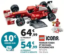 Hyper U LEGO 'icons' FERRARI F2004 ET MICHAEL SCHUMACHER offre