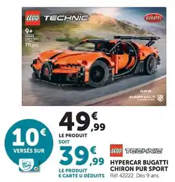 Hyper U LEGO TECHNIC HYPERCAR BUGATTI CHIRON PUR SPORT offre